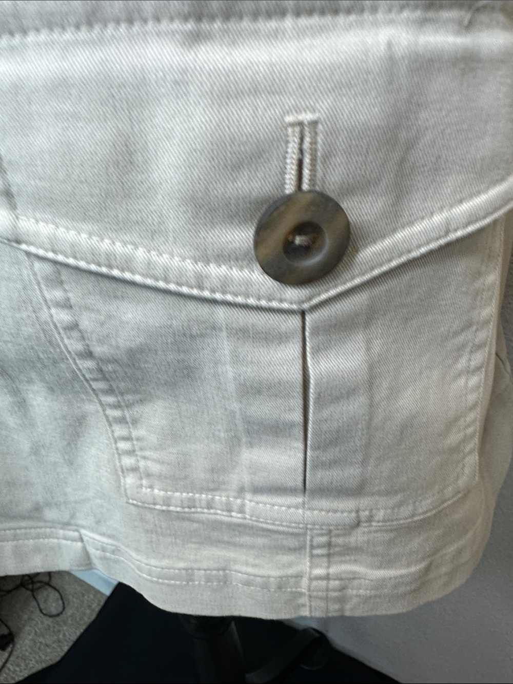 Talbots Off-White Button Front Utility Blazer - Picture 6 of 14